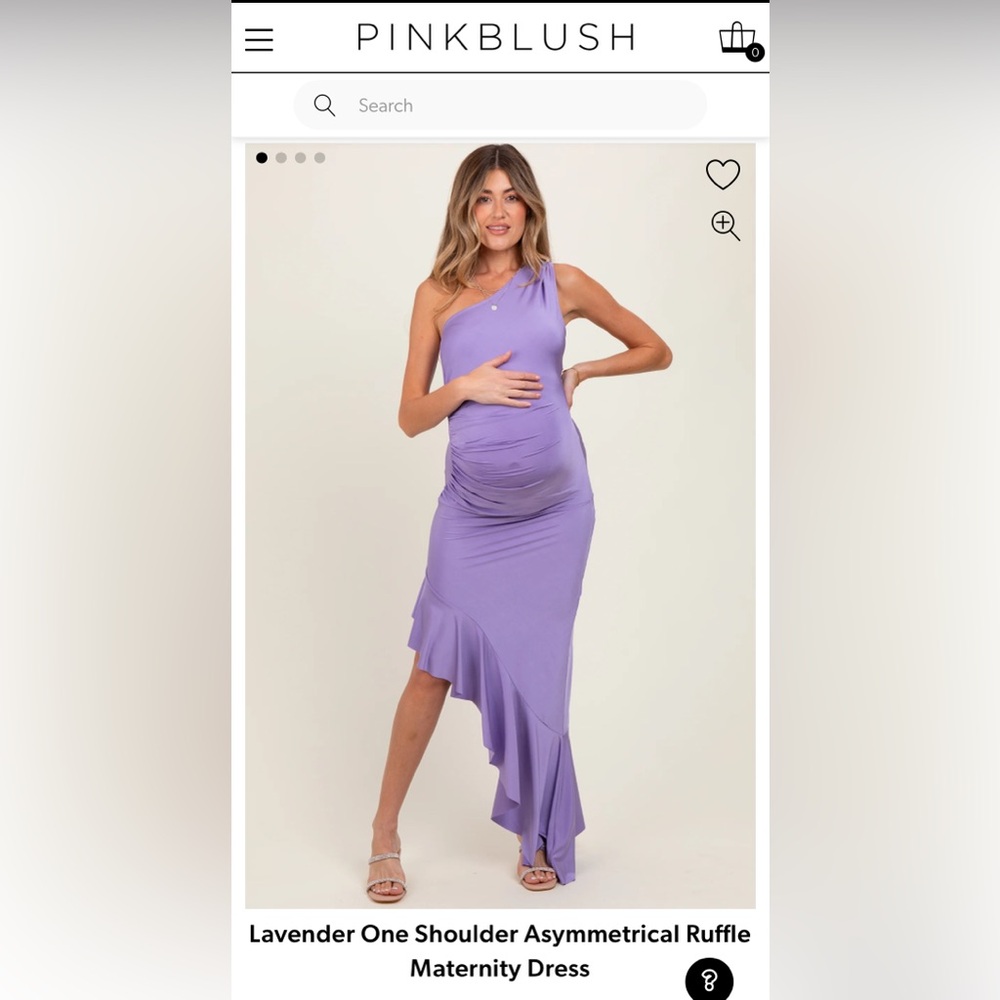 Pink Blush: Lavender One Shoulder Asymmetrical Ruffle Maternity Dress